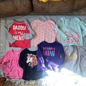 Girls 4T Colorful Long Sleeve Shirts Set